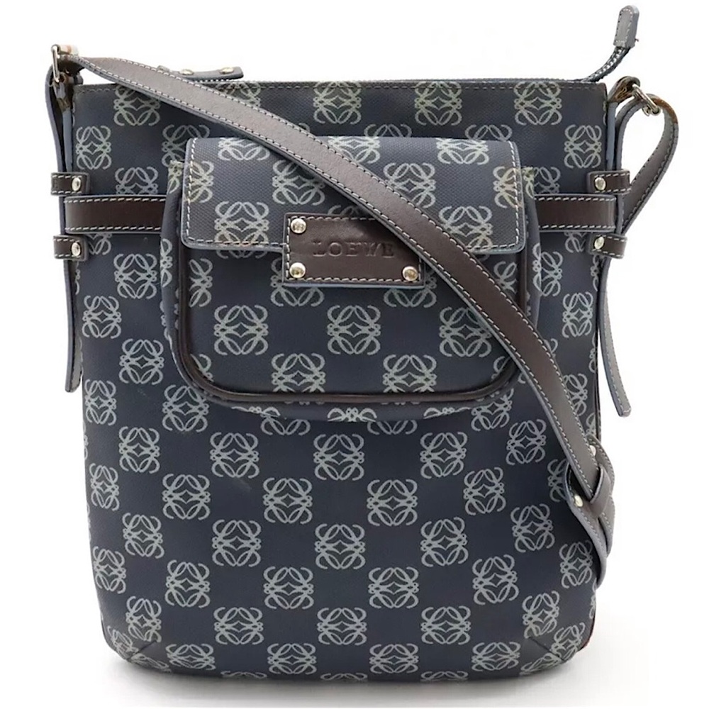 LOEWE Anagram Crossbody Messenger Bag with Matching Pouch On Front EUC Unisex